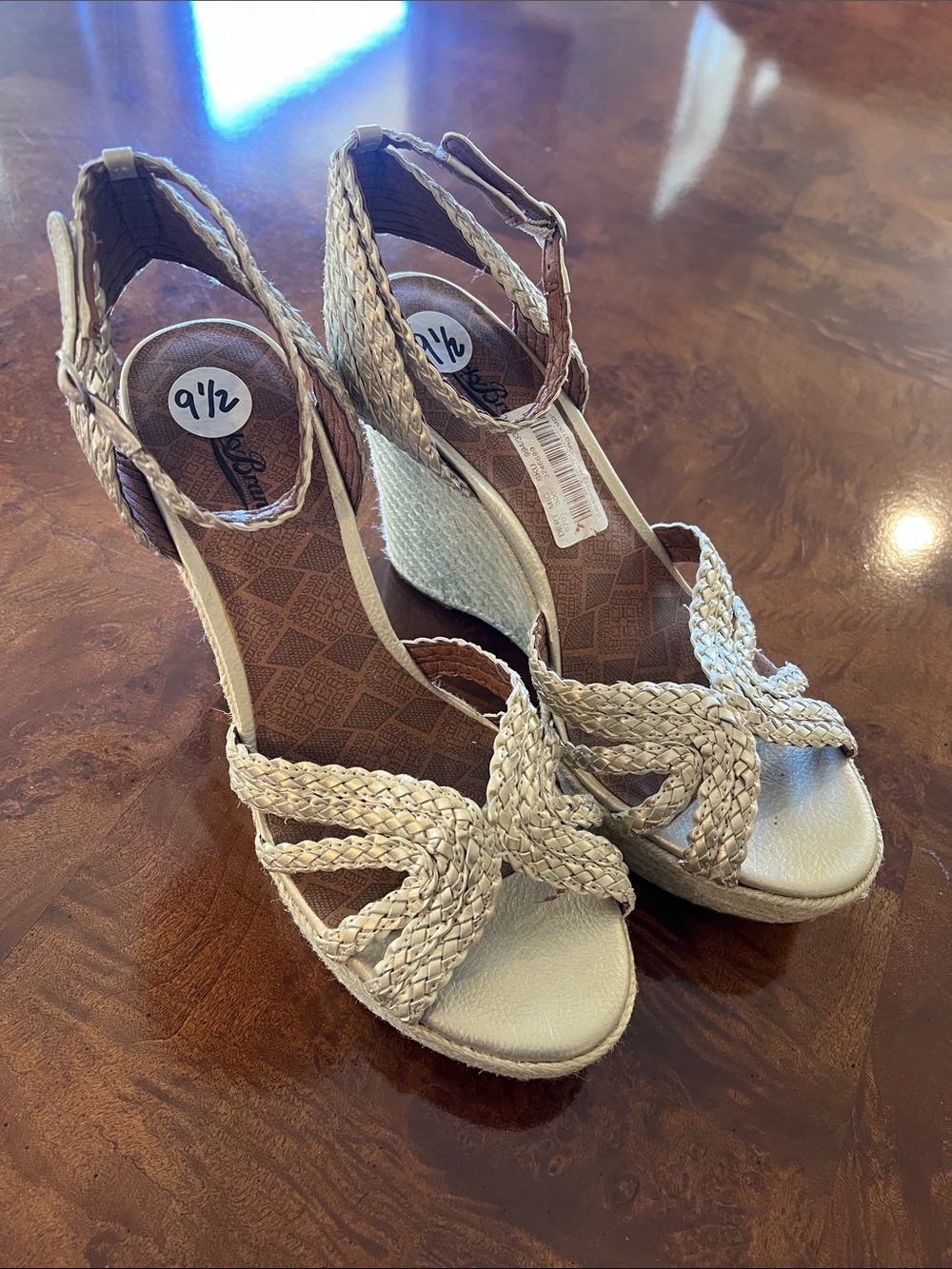 Lucky Brand Braided Espadrille Wedge Sandals Women's Size 9.5